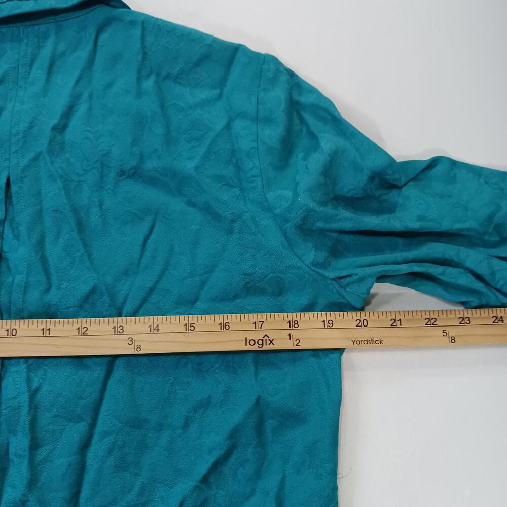 Karin Stevens Women's Turquoise Open Back Front Button Blazer Jacket Size 8 - Picture 7 of 16